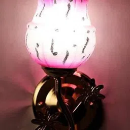 Somil Premium Designer Glass Wall / Night Lamp Elegant & Stylish Dcor Accent for Modern Interiors, color, Pink, White, Size:- 18.5 X 22.5 X 30.5 CM-picture-23