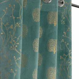 Aura Blue & Gold-Toned Set of 3 Ethnic Motifs Long Door Curtain-picture-23