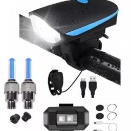 LED Bicycle Front Rear & Helmet Light ,Waterproof USB Rechargeable Cycle Light LED Front Rear Light Combo-image-29