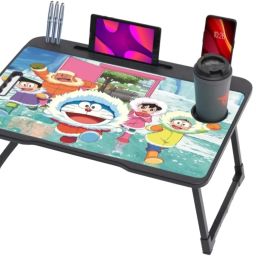 MULTIPURPOSE FOLDABLE WITH CUP HOLDER , STUDY & LAPTOP TABLE Wood Portable Laptop Table-image-21