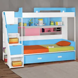alex daisy Milano Bunk Bed in Blue Colour with Drawer Storage-picture-0