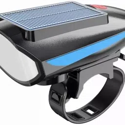 LED Bicycle Solar Front Head Light & Horn (Black,Blue) LED Front Light-image-17