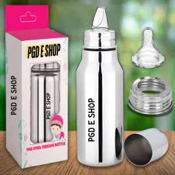 Premium Stainless Steel Kids Baby Sipper Bottle with Spout nipple-image-52