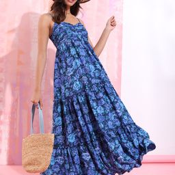 tokyo talkies Women Maxi Blue Full Length Dress-picture-5