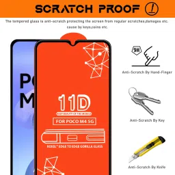 Roxel Edge To Edge Tempered Glass for Poco M4 5G image 4