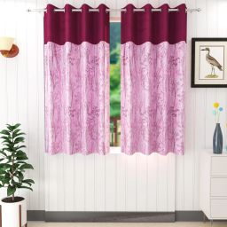 152 cm (5 ft) Polyester Semi Transparent Window Curtain (Pack Of 2)-image-42