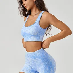 LULU & SKY Printed Sleeveless Monochromatic Top With Shorts Activewear Co-Ords-image-9