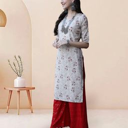 7Threads Women Ethnic Motifs Printed Sequinned Crepe Kurta Pack of 2 image 2