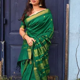 Aldwych Ethnic Motifs Woven Design Zari Banarasi Saree-picture-36
