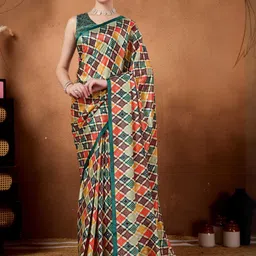 RACHNA Multi Satin Printed Sarees-picture-1