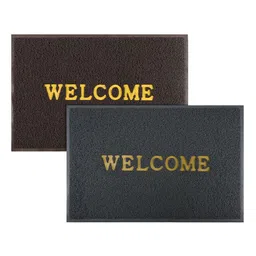 Kuber Industries 2-Pcs Black & Brown Rectangular Doormats-10