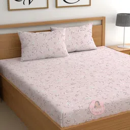 CHHAVI INDIA Pink Printed Microfiber 210 TC Queen Bedsheet Set 2.50m x 2.25m-image-57