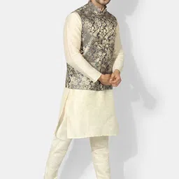 Ethluxis Men Regular Dupion Silk Kurta with Churidar image 2