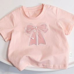 LULU & SKY Girls V-Neck Raw Edge T-shirt-image-73