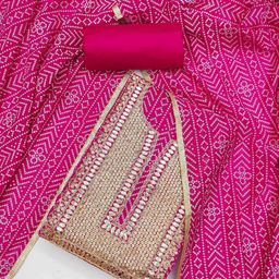 LeeliPeeri Designer Embroidered Chanderi Silk Unstitched Dress Material-image-63