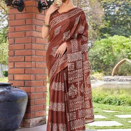 KALINI Ethnic Motifs Printed Zari Saree-14