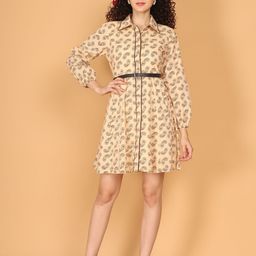 JAKANARY Women Ethnic Motifs Printed Shirt Dress-image-81
