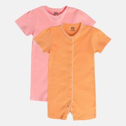 MINI KLUB Girls Pack Of 2 Pure Cotton Rompers-picture-23