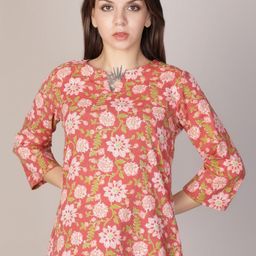 V-Mart Floral Printed Notch Neck Short Kurti-picture-38