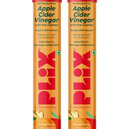 PLIX THE PLANT FIX Set Of 2 Apple Cider Vinegar Effervescent- 15 Tablets Each- Orange-39