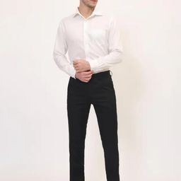 DVILLA Men Regular Fit Black Cotton Blend Trousers-image-45
