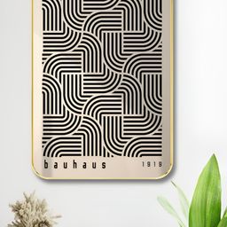 Aura Beige And Black BAUHAUS Abstract Wooden Wall Art-image-61
