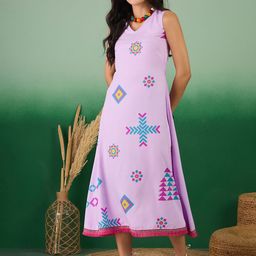all about you Print A-Line Midi Dress-image-27