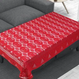 LooMantha Maroon Floral Anti-Skid Cotton 4-Seater Table Cover-picture-6
