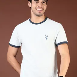 V-Mart Men Solid Round Neck Cotton T-shirt-image-80