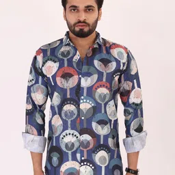 Metronaut Men Slim Fit Geometric Printed Spread Collar Casual Shirt-picture-29