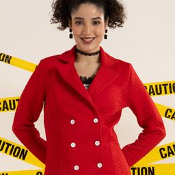 TANDUL Notched Lapel Collar Double-Breasted Blazer-image-93
