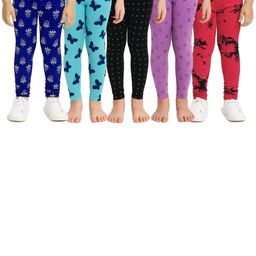 Tik Tok Wears Girls Pack Of 5 Cotton Printed Leggings-picture-18