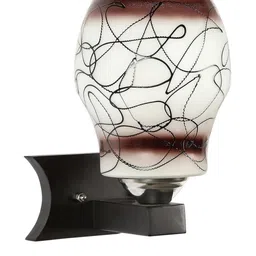 Somil Premium Designer Glass Wall / Night Lamp Elegant & Stylish Dcor Accent for Modern Interiors, color- Brown, White, Black, Size:- 19.5 X 27 X 28 CM-image-90