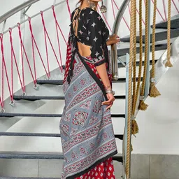 Pandadi Saree Ethnic Motifs Printed Block Print Saree image 3