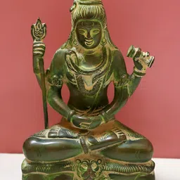 Exotic India Green & Yellow Lord Shiva Religious Idol Showpiece-picture-8