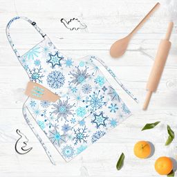 ArtzFolio White & Blue Printed Cotton Aprons-93