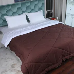AJISH Brown & White AC Room 210 GSM Single Bed Comforter-image-19