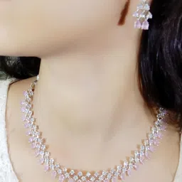 KRISHIKA JWELLERY Pink Brass Jewellery Set-54