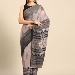 BUTA BUTI Ethnic Motifs Printed Cotton Saree-image-50