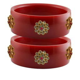 Vidhya Kangan Red Plastic Bangles-image-99