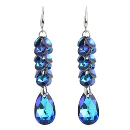 Priyaasi Silver Plated Crystal Studded Contemporary Drop Earrings-33