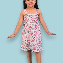 CHANDRIKA Girls Red Viscose Rayon Dresses-image-17