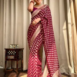 SHOP DROP Woven Design Pure Silk Designer Banarasi Saree-image-80