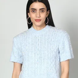 Fashion Gaiia Women Cable Knit Pullover-image-70