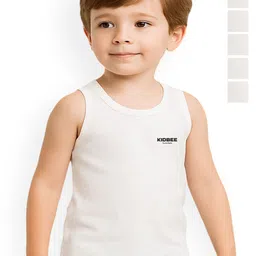 KidBee Boys Pack of 6 Sleeveless Pure Cotton Innerwear Vests-picture-7