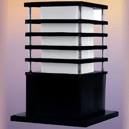 KINIS Black & White Rectangle Shaped Weatherproof & Rust-Resistant Outdoor Pole Lamp-26