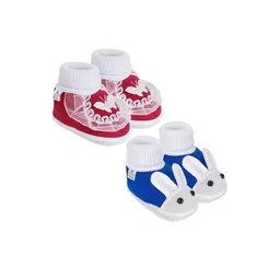 NESKA MODA Girls Maroon Cotton Booties-picture-44