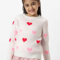 Nauti Nati Girls Geometric Printed Fuzzy Pullover Sweaters-picture-4