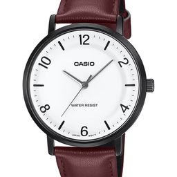 CASIO Men Dial & Leather Cuff Straps Analogue Watch A2410-43