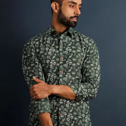 Lightpole Men Smart Floral Opaque Printed Casual Shirt-image-11
